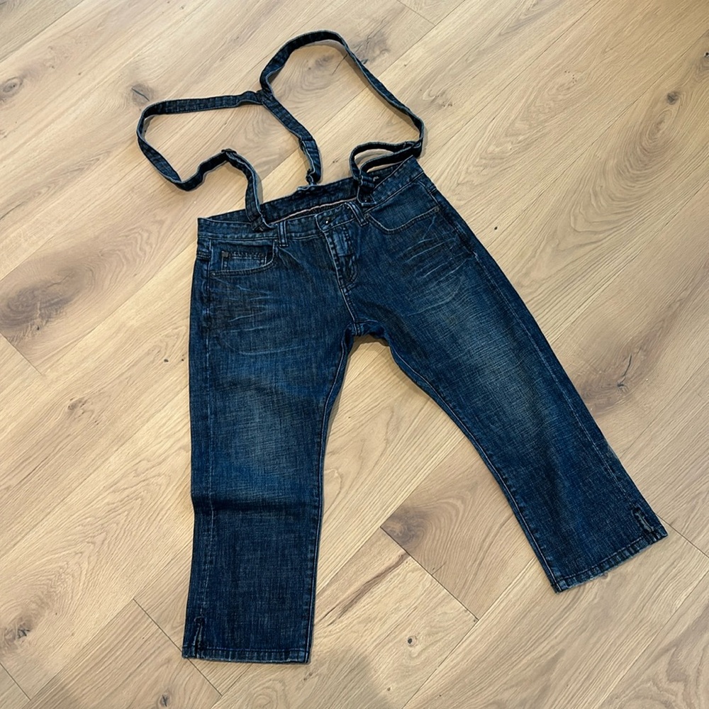 RARE !! Y2K Limited Edition ANDY WARHOL capri jeans / overall convertible